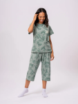 Printed Pyjama Set - S Green
