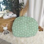 Hide And Seat Bean Bag Buddy Storage Bag Sage Green Leaf Print