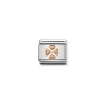 Composable Classic Link Rose Gold Engraved Clover