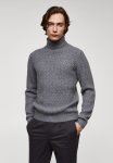 Braided Turtleneck Sweater MARIAS2 - Medium Gray