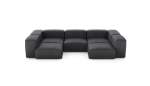 U-shape Sofa - Leather - Dark Grey - 314CM X 199CM