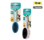 Pet Dog cat Brush 22CM 2-FUNCTION Asst