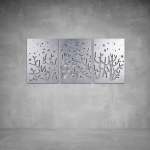 Bubble & Branch Wall Art - 1040 X 535 X 20 Matt Silver Indoor