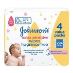 Johnson's Baby Extra Sens Wipes 224EA