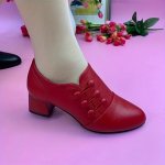 Women's Solid Color Chunky Heels Casual Point Toe Faux Leather Shoes Comfortable Slip On Pumps
