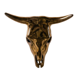 Ceramic Cow Skull Large - Bronze