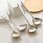 2PCS Durable Stainless Steel Serving Spoons With Long Handles - Perfect For Soup Porridge & Hot Pot - Ideal Kitchen Tableware Fo