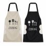 2-PACK Waterproof Kitchen Aprons With Pockets And Hand- Black And Beige