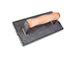 Enamelled Cast Iron Bacon & Meat Press With Wooden Handle
