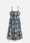 Tie-strap Midi Dress - Blue
