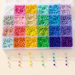 7600PCS 24 Colors 3MM 4MM Glass Beads Kit For Jewelry Making