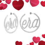Silver Luxe Logo Hoops