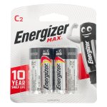 Energizer 2 PK Max 1.5V Alkaline C Batteries E300688801