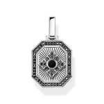 Cz Onyx Cross Tag Pendant