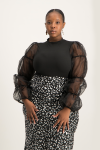 Emelia Organza Sleeve Detail Top - XL