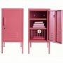 Steel Single Door Bedside Pedestal Locker Shorty Storage Cabinet - Raspberry Pink