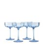 - Riviera 4 Pack Crystal Cocktail Glasses - Blue