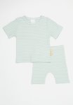 PoP Candy Striped Top & Legging Set-grey & White