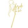 3 Piece - Bride To Be Silhouette Cake Topper - Gold