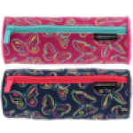 Butterfly Lined Round Pencil Bag Print May Vary
