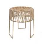 Rope Jute And Metal Stool