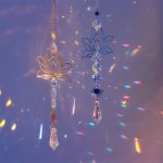 Elegant Golden & Silvery For Lotus Crystal Sun Catcher - Glass Prism Window Ornament 1PC 2PCS Option