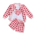 Matching 3 Piece Pink Heart Set 2-3Y