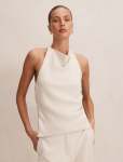 Evelyn Halter Backless Top - 16 Oat Milk