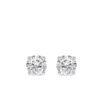 Classic Sterling Silver Round Cubic Zirconia Stud Earrings