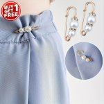 2PCS SET Faux Pearl Pants Waist Pin Trousers Waist Pin Waist Circumference Change Fixed Brooch