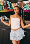 Tiered Skirt - Blue Check