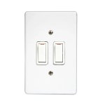 Waco Switch & Cover Steel 100X50 2LEV 1WAY Wht