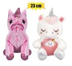 Plush Unicorn Softie Pink Purple 23CM