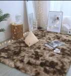 Smte Rugs Shaggy Fluffy Carpets Gold With Keychain
