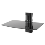 Volkano Steel Series Aluminium Steel And Tempered Glass Single Shelf Unit VK-4028-BK