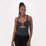 Maria White black Strappy Top With Sm Buckle - White black 16