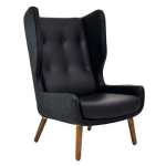 Hamptons Wingback Armchair Black Green Brown - Brown