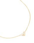 Waterproof Gold Plated Stainless Steel Cubic Zirconia Baguette & Round Pendant Necklace