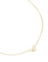 Waterproof Gold Plated Stainless Steel Cubic Zirconia Baguette & Round Pendant Necklace
