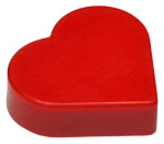 Parts Tile Round 1 X 1 Heart 39739 - Red