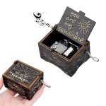 Hand Crank Laser Engraved Vintage Wooden Music Box Music Gift For Wedding Valentine's Day Christmas Birthday Plays You Are My Su