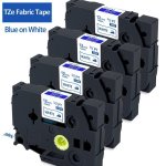 Compatible Brother P Touch Label Tape TZE-FA3 4-PACK Replacement 12MM Iron-on Fabric Tape For PT-D210 PT-D220 PT-D400 PT-1280 La