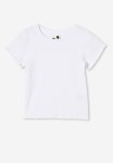 Cotton On Raya Rib Baby Tee - White Rib