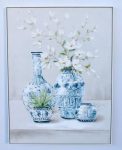 Blue & White Pots With White Flowers Wall Hanging – 102X92CM