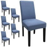 Keyroal Dining Room Chair Covers Set Of 6 Stretch Solid Color Parsons Chair Slipcovers Spandex Removable Washable Kitchen Chair