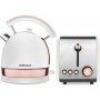 Creative Housewares Mellerware Pack 2 Piece Set Stainless Steel White Kettle And Toaster "rose Gold