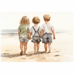 Tear Resistant Deco Print Beach Kids