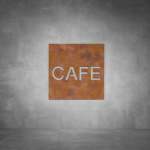 Cafe Sign - Rust - Powder Coated Aluminum