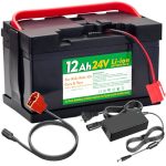 Unikaro 24V 12AH Lithium Battery For Huffy Torex 24V Utvs Ride- On Cars & Toys Upgraded To Replace Lead-acid 12FM7 Batteries Wit