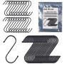 40PK Multi-use S-shaped Hooks-home Kitchen S/steel Hangers